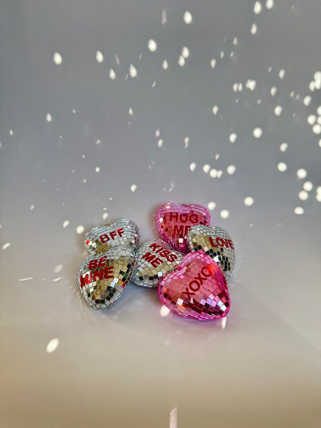 Heart Shaped Disco Ball, 3in, Personalized Sticker Accent, Valentine's Gift