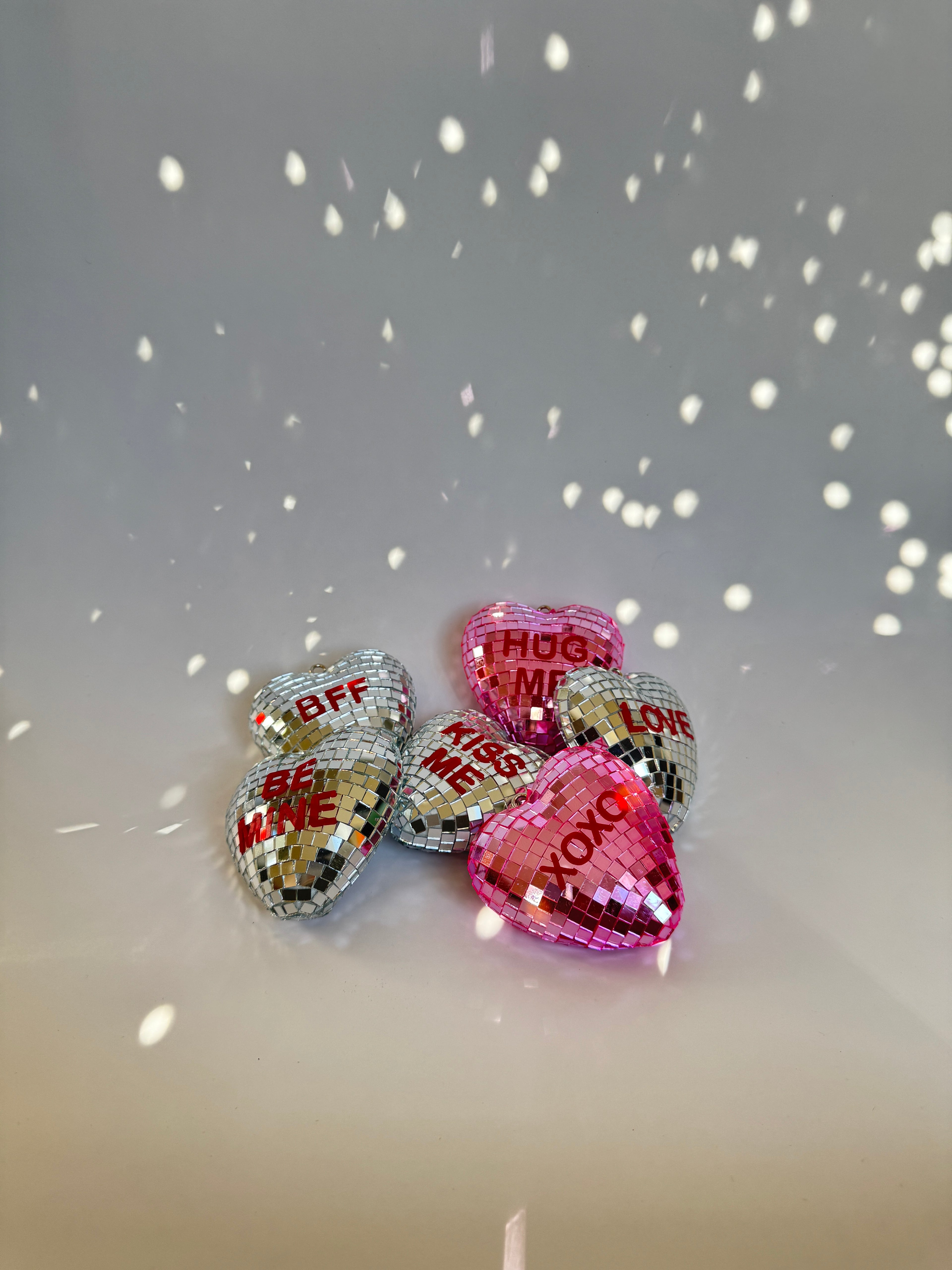 Heart Shaped Disco Ball, 3in, Personalized Sticker Accent, Valentine's Gift