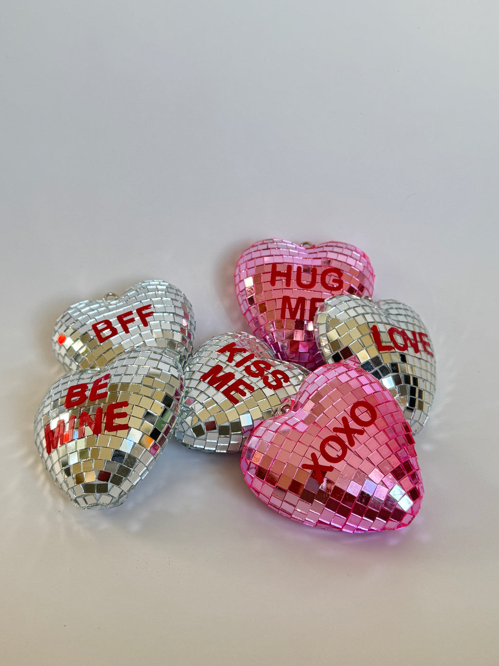 Heart Shaped Disco Ball, 3in, Personalized Sticker Accent, Valentine's Gift