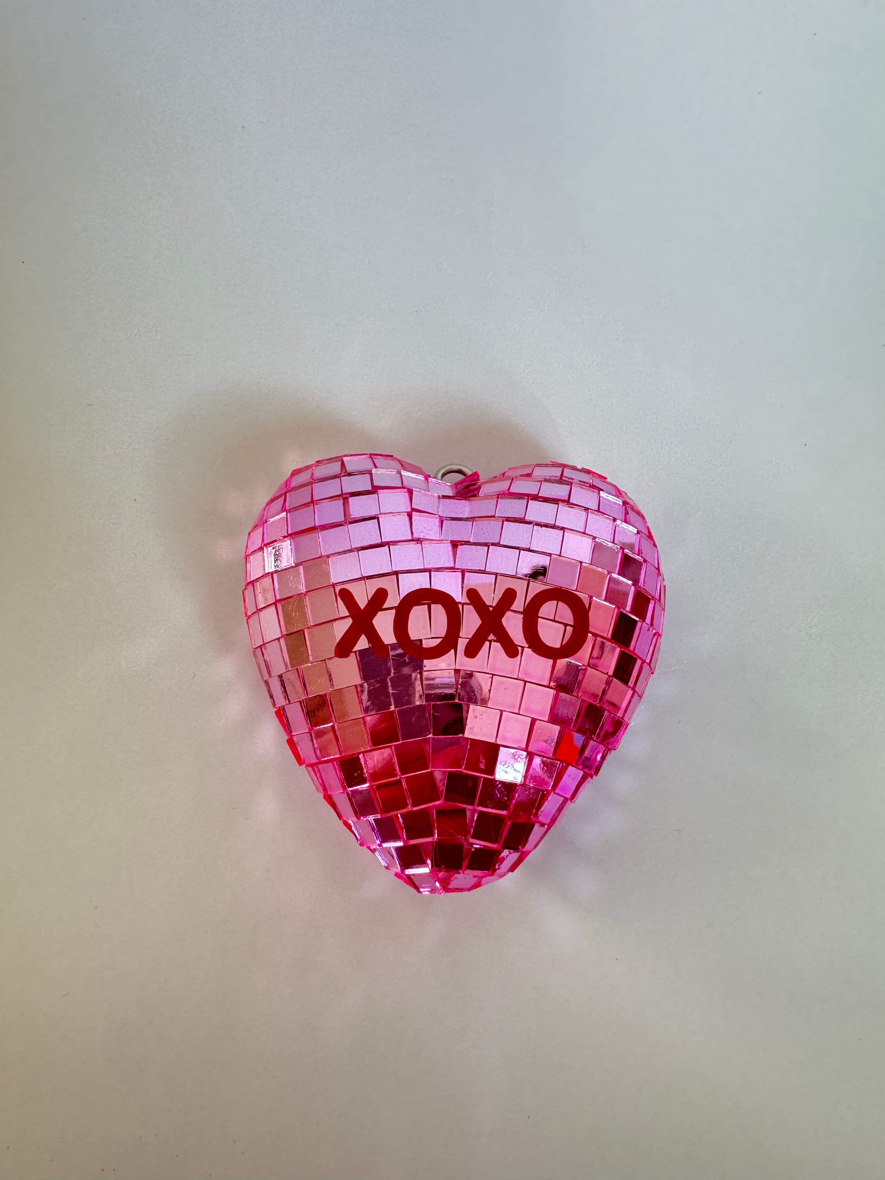 Heart Shaped Disco Ball, 3in, Personalized Sticker Accent, Valentine's Gift