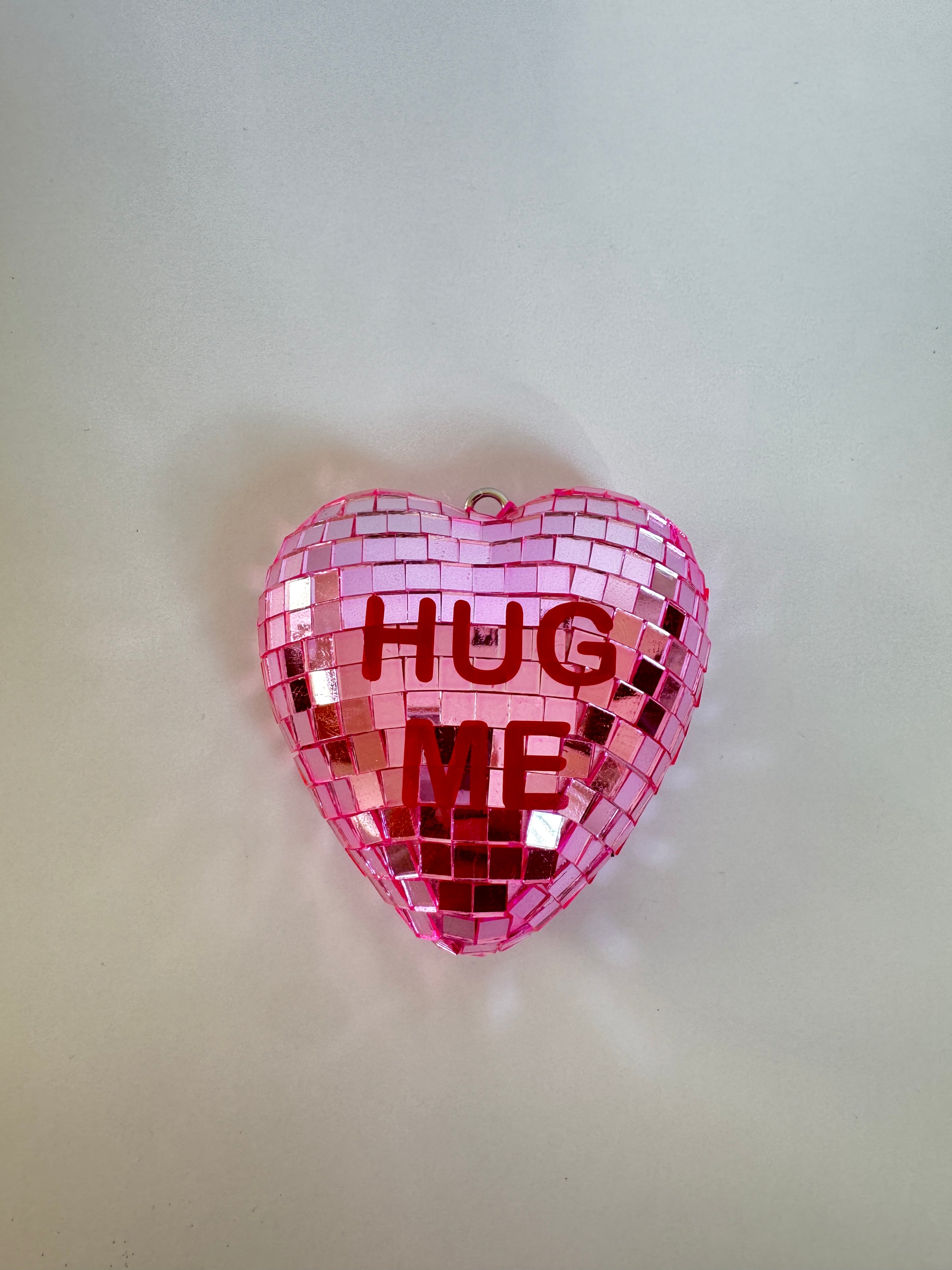 Heart Shaped Disco Ball, 3in, Personalized Sticker Accent, Valentine's Gift