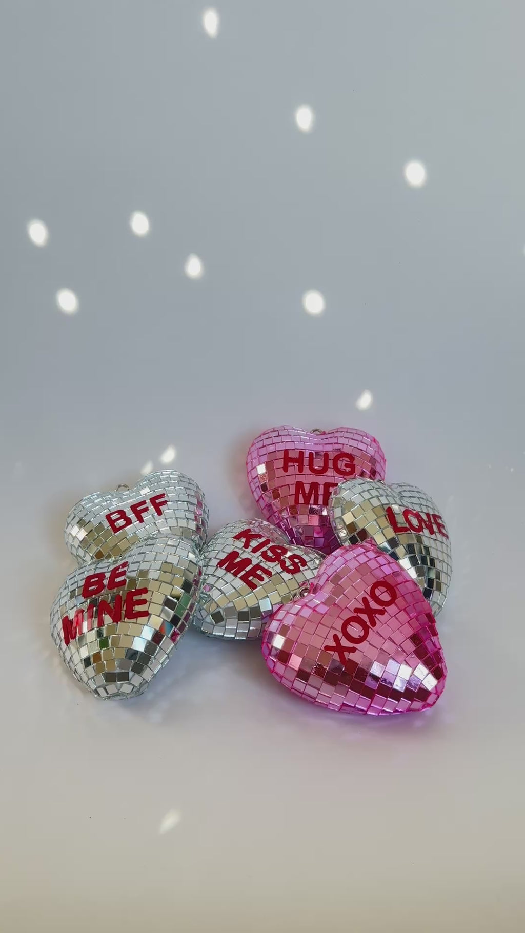 Heart Shaped Disco Ball, 3in, Personalized Sticker Accent, Valentine's Gift